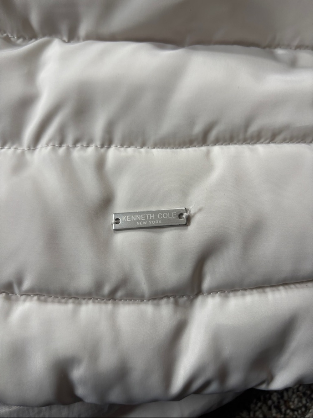 Kenneth Cole Women's Ivory Quilted Long Puffer Coat - Picture 3 of 5